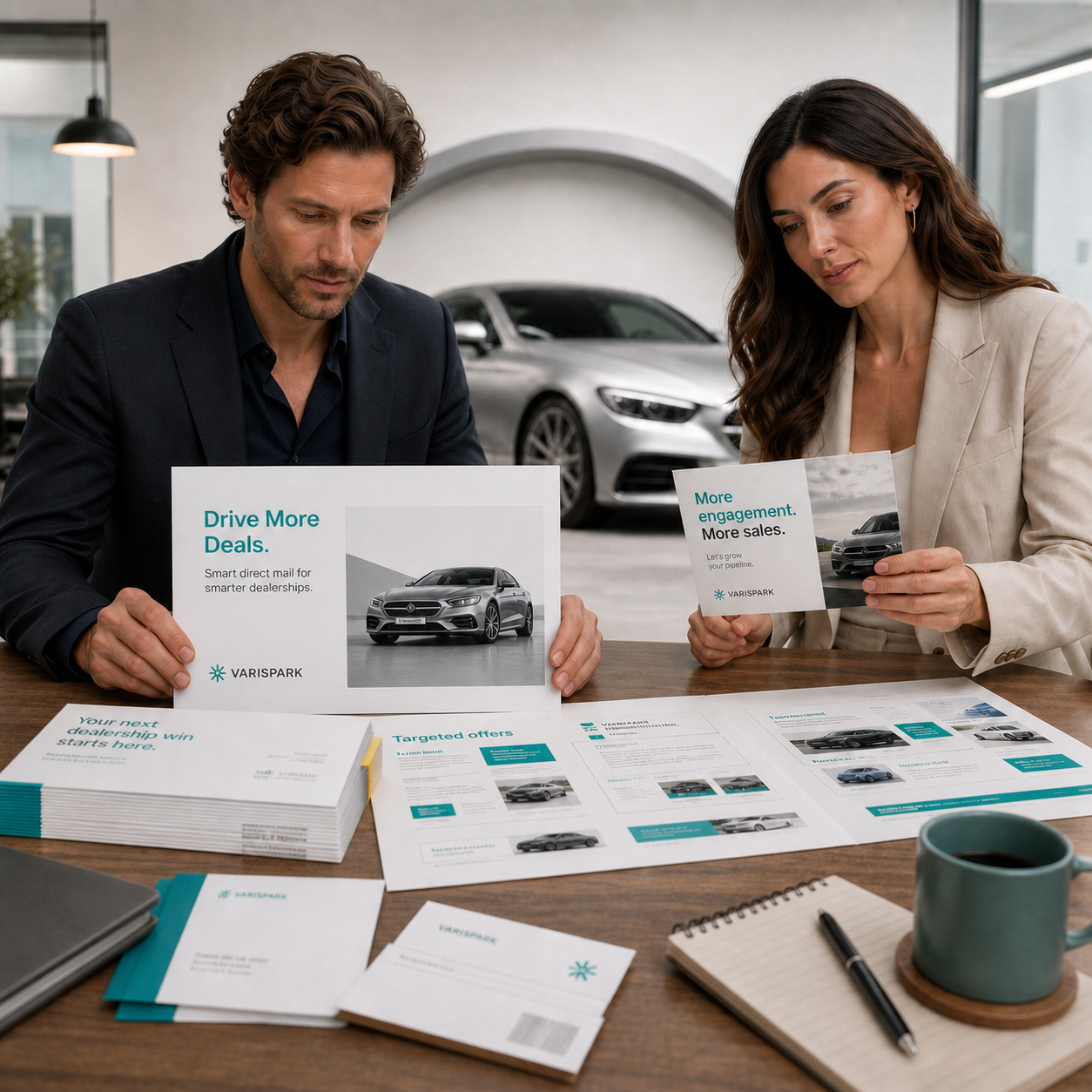 Marketer Holding Paper At Natural Angle In Office